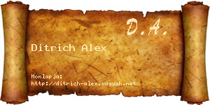 Ditrich Alex névjegykártya