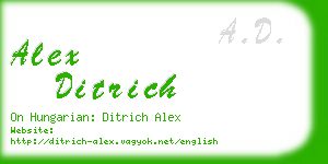 alex ditrich business card